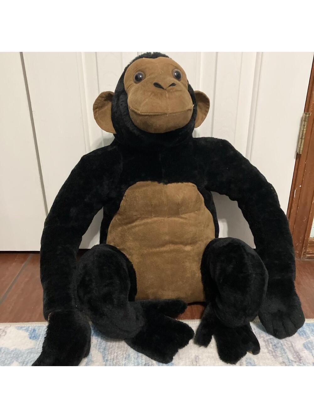REALISTIC LIFELIKE MELISSA & DOUG BLACK CHIMP MONKEY PLUSH DOLL FIGURE STUFF TOY